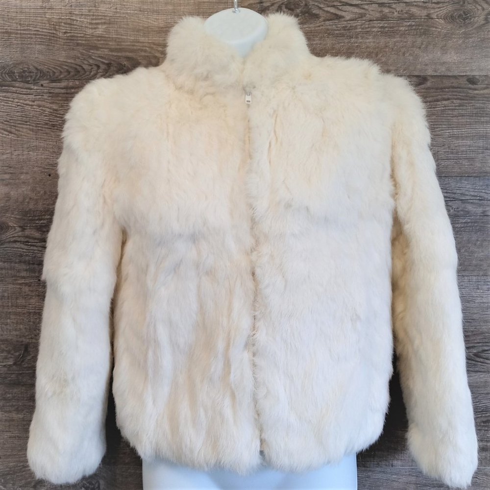 Women's Cream Faux Fur Jacket